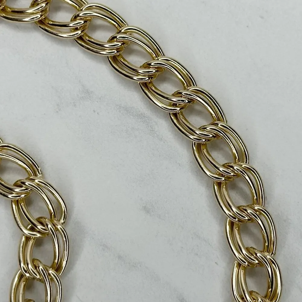Gold Tone Double Link Chain Belt Small/Medium (S/M) ✨